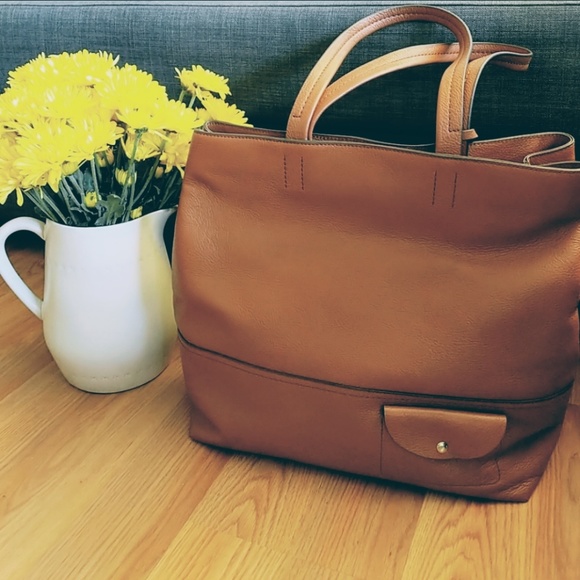 j crew tote leather